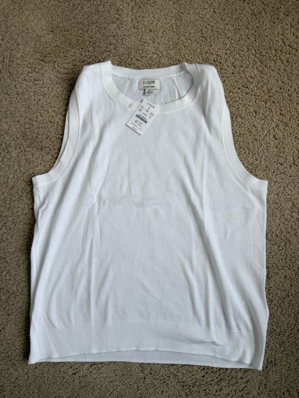 NWT J.Crew White Sleeveless Knit Top - M